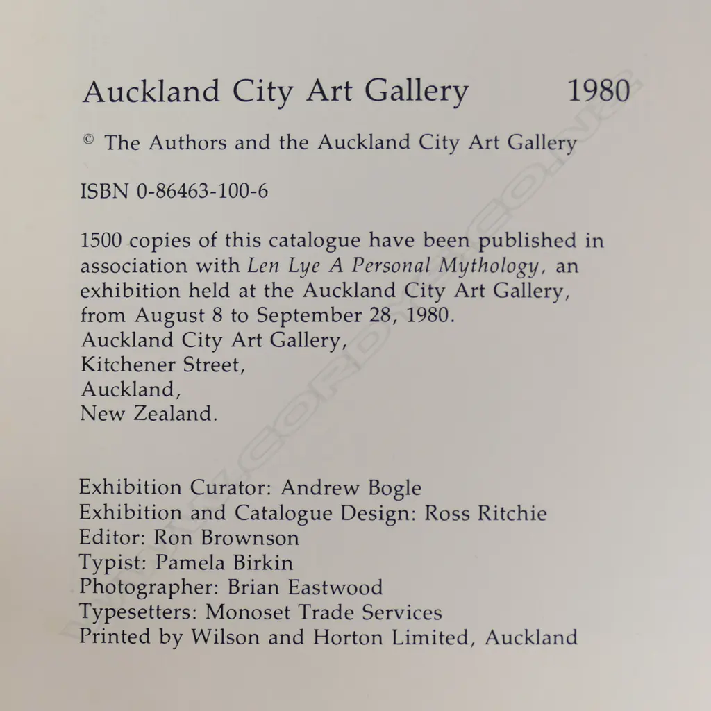 LEN LYE - THREE BOOKS INCL. AAG EXHIBITION CATALOGUE 1980 Image 1++